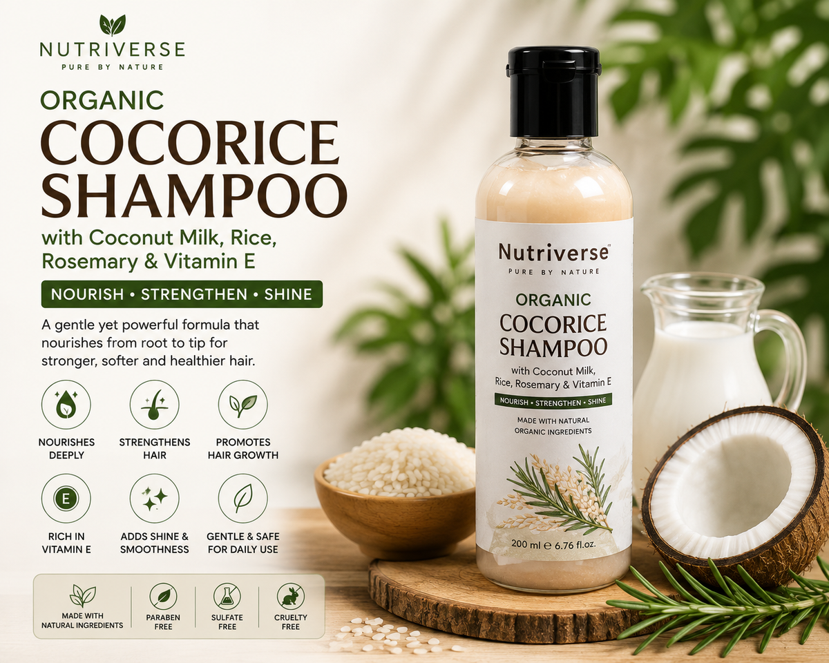 Nutriverse Cocorice Shampoo – Coconut Milk, Rice, Rosemary & Vitamin E for Healthy Hair